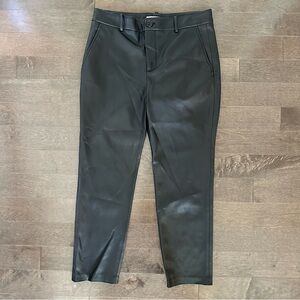 Zara Black Leather Trouser Pants High‎ Waist Straight Leg Soft Large